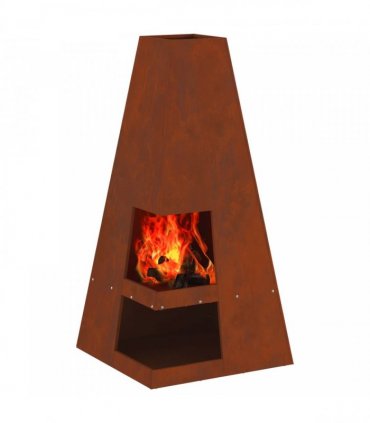vidaXL Fire Pit Brown 50 x 50 x 100 cm Weathering Steel — Colour: Weathering steel/brown — V0672058102