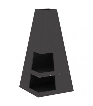 vidaXL Fire Pit Black 50 x 50 x 100 cm Steel — Colour: Cold-rolled steel/black — V0672058103