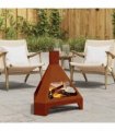 vidaXL Fire Pit Brown 50 x 43 x 52 cm Weathering Steel — Colour: Weathering steel/brown