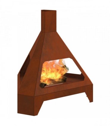 vidaXL Fire Pit Brown 50 x 43 x 52 cm Weathering Steel — Colour: Weathering steel/brown
