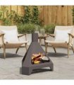 vidaXL Fire Pit Black 50 x 43 x 52 cm Steel — Colour: Cold-rolled steel/black