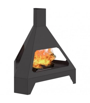 vidaXL Fire Pit Black 50 x 43 x 52 cm Steel — Colour: Cold-rolled steel/black