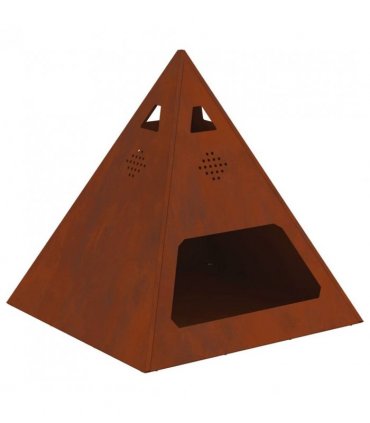 vidaXL Fire Pit Brown 50 x 50 x 51 cm Weathering Steel — Colour: Weathering steel/brown