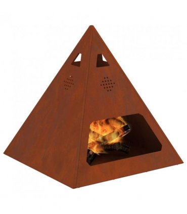 vidaXL Fire Pit Brown 50 x 50 x 51 cm Weathering Steel — Colour: Weathering steel/brown