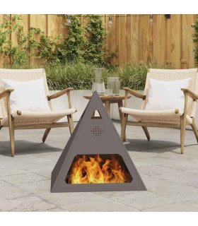 vidaXL Fire Pit Black 50 x 50 x 51 cm Steel — Colour: Cold-rolled steel/black