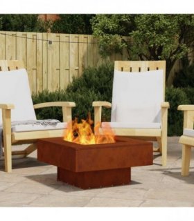 vidaXL Fire Pit Brown 60 x 60 x 30 cm Weathering Steel — Colour: Weathering steel/brown — V0672058109