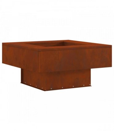 vidaXL Fire Pit Brown 60 x 60 x 30 cm Weathering Steel — Colour: Weathering steel/brown — V0672058109
