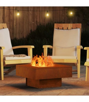 vidaXL Fire Pit Brown 60 x 60 x 30 cm Weathering Steel — Colour: Weathering steel/brown — V0672058109
