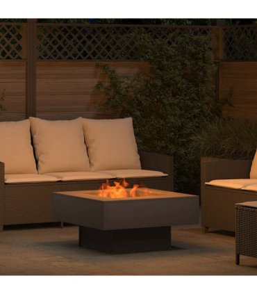 vidaXL Fire Pit Black 80 x 80 x 40 cm Steel — Colour: Cold-rolled steel/black — V0672058111