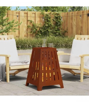 vidaXL Fire Pit Brown 50 x 50 x 70 cm Weathering Steel — Colour: Weathering steel/brown