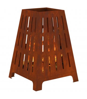 vidaXL Fire Pit Brown 50 x 50 x 70 cm Weathering Steel — Colour: Weathering steel/brown