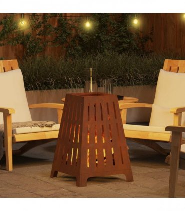 vidaXL Fire Pit Brown 50 x 50 x 70 cm Weathering Steel — Colour: Weathering steel/brown