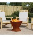 vidaXL Fire Pit Brown 50 x 50 x 40 cm Weathering Steel — Colour: Weathering steel/brown