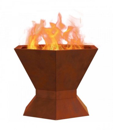 vidaXL Fire Pit Brown 50 x 50 x 40 cm Weathering Steel — Colour: Weathering steel/brown
