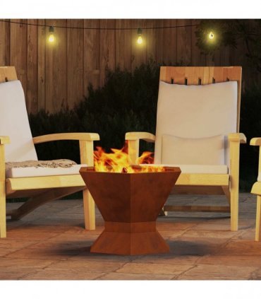 vidaXL Fire Pit Brown 50 x 50 x 40 cm Weathering Steel — Colour: Weathering steel/brown