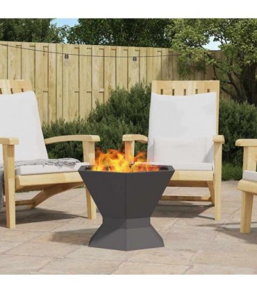 vidaXL Fire Pit Black 50 x 50 x 40 cm Steel — Colour: Cold-rolled steel/black