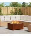 vidaXL Fire Pit Brown 80 x 80 x 40 cm Weathering Steel — Colour: Weathering steel/brown