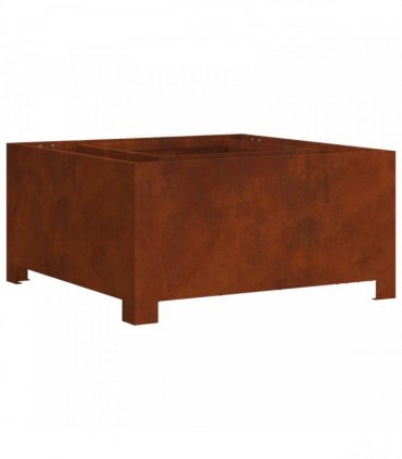 vidaXL Fire Pit Brown 80 x 80 x 40 cm Weathering Steel — Colour: Weathering steel/brown