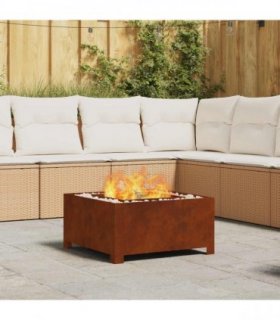 vidaXL Fire Pit Brown 60 x 60 x 30 cm Weathering Steel — Colour: Weathering steel/brown — V0672058118