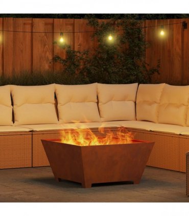 vidaXL Fire Pit Brown 80 x 80 x 40 cm Weathering Steel — Colour: Weathering steel/brown — V0672058120