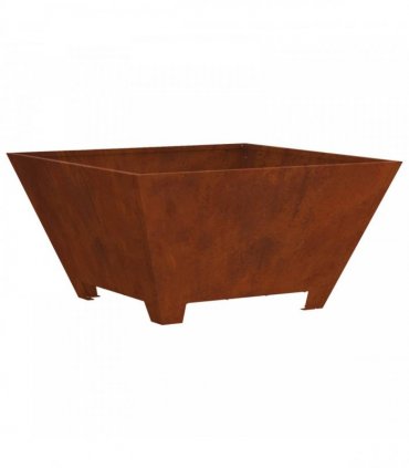 vidaXL Fire Pit Brown 60 x 60 x 30 cm Weather Steel — Colour: Weathering steel/brown
