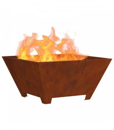 vidaXL Fire Pit Brown 60 x 60 x 30 cm Weather Steel — Colour: Weathering steel/brown