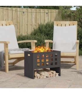 vidaXL Fire Pit Black 50 x 30 x 40 cm Steel — Colour: Cold-rolled steel/black