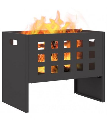 vidaXL Fire Pit Black 50 x 30 x 40 cm Steel — Colour: Cold-rolled steel/black
