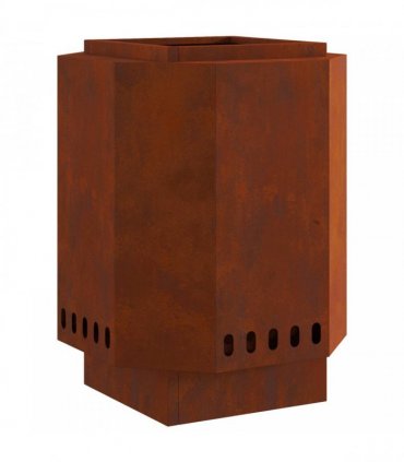 vidaXL Smokeless Fire Pit Brown 38 x 38 x 51 cm Weathering Steel — Colour: Weathering steel/brown