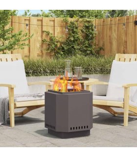 vidaXL Smokeless Fire Pit Black 48 x 48 x 51 cm Steel — Colour: Cold-rolled steel/black
