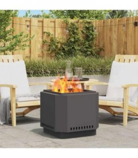 vidaXL Smokeless Fire Pit Black 58 x 58 x 51 cm Cold-rolled Steel — Colour: Cold-rolled steel/black