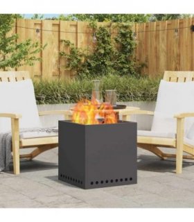 vidaXL Smokeless Fire Pit Black 48 x 48 x 50 cm Steel — Colour: Cold-rolled steel/black