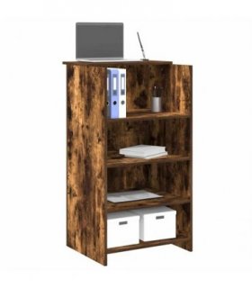 vidaXL Reception Desk Smoked Oak 55x50x103.5 cm Engineered Wood — Size: 55 x 50 x 103.5 cm
