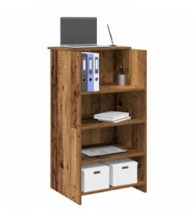 vidaXL Reception Desk Old Wood 55x50x103.5 cm Engineered Wood — Size: 55 x 50 x 103.5 cm