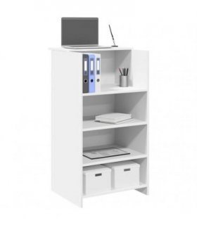 vidaXL Reception Desk White 55x50x103.5 cm Engineered Wood — Size: 55 x 50 x 103.5 cm