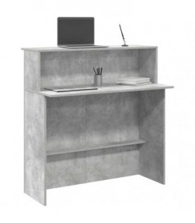 vidaXL Reception Desk Concrete Grey 100x50x103.5 cm Engineered Wood