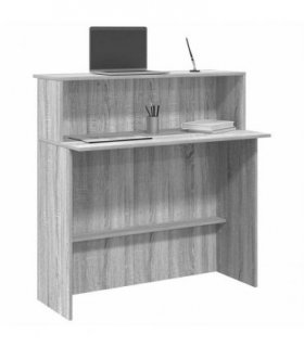 vidaXL Reception Desk Grey Sonoma 100x50x103.5 cm Engineered Wood