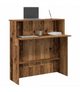 vidaXL Reception Desk Old Wood 100x50x103.5 cm Engineered Wood