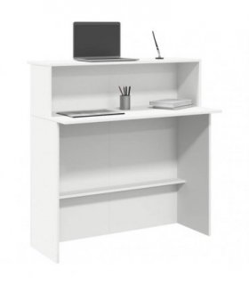 vidaXL Reception Desk White 100x50x103.5 cm Engineered Wood