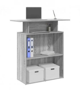 vidaXL Reception Desk Grey Sonoma 100x40x104 cm Engineered Wood