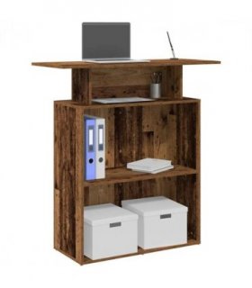 vidaXL Reception Desk Old Wood 100x40x104 cm Engineered Wood
