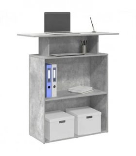 vidaXL Reception Desk Concrete Grey 100x40x104 cm Engineered Wood