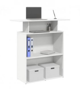 vidaXL Reception Desk White 100x40x104 cm Engineered Wood