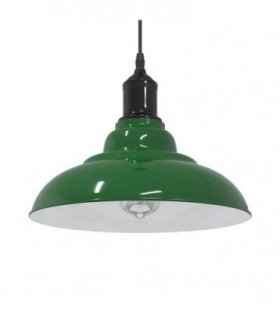 vidaXL Pendant Lamp Height Adjustable E27 Gloss Green Ø 31 cm Metal