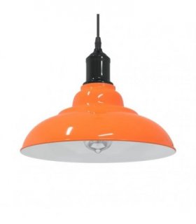 vidaXL Pendant Lamp Height Adjustable E27 Gloss Orange Ø 31 cm Metal