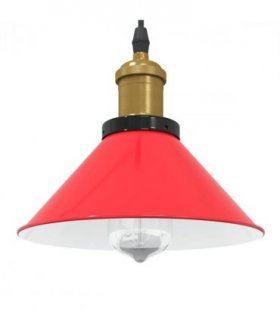 vidaXL Pendant Lamp Height Adjustable E27 Gloss Red Ø 22 cm Metal