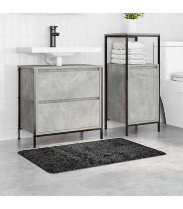 vidaXL Anti-slip Bath Mat Dark grey 60 x 90 cm PP