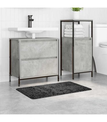 vidaXL Anti-slip Bath Mat Dark grey 50 x 80 cm PP