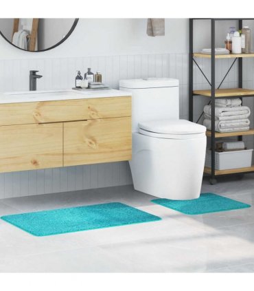 vidaXL Anti-slip Bath Mat Set 2 pcs Turquoise PP