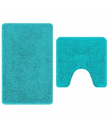 vidaXL Anti-slip Bath Mat Set 2 pcs Turquoise PP